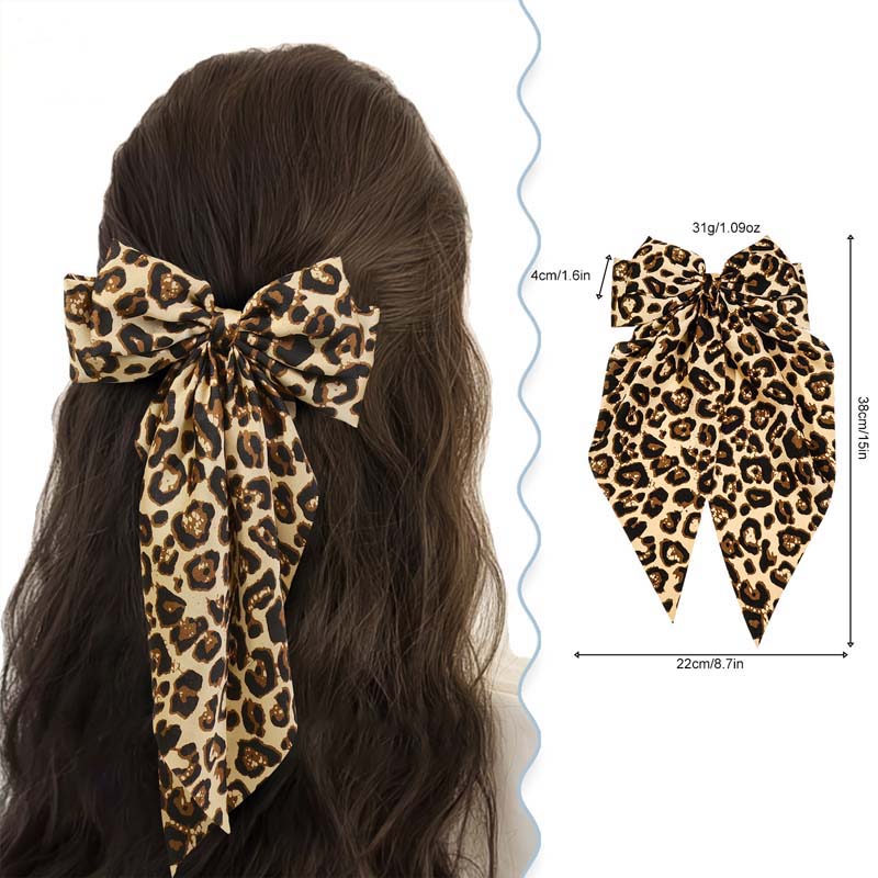 Vintage Leopard Print Ribbon Hairpin for Women Girls Elegant Large Bowknot Solid Satin Spring Clamp Barette Hair Accessories
Vintage Leopard Print Ribbon Hairpin for Women Girls Elegant Large Bowknot Solid Satin Spring Clamp Barette Hair Accessories