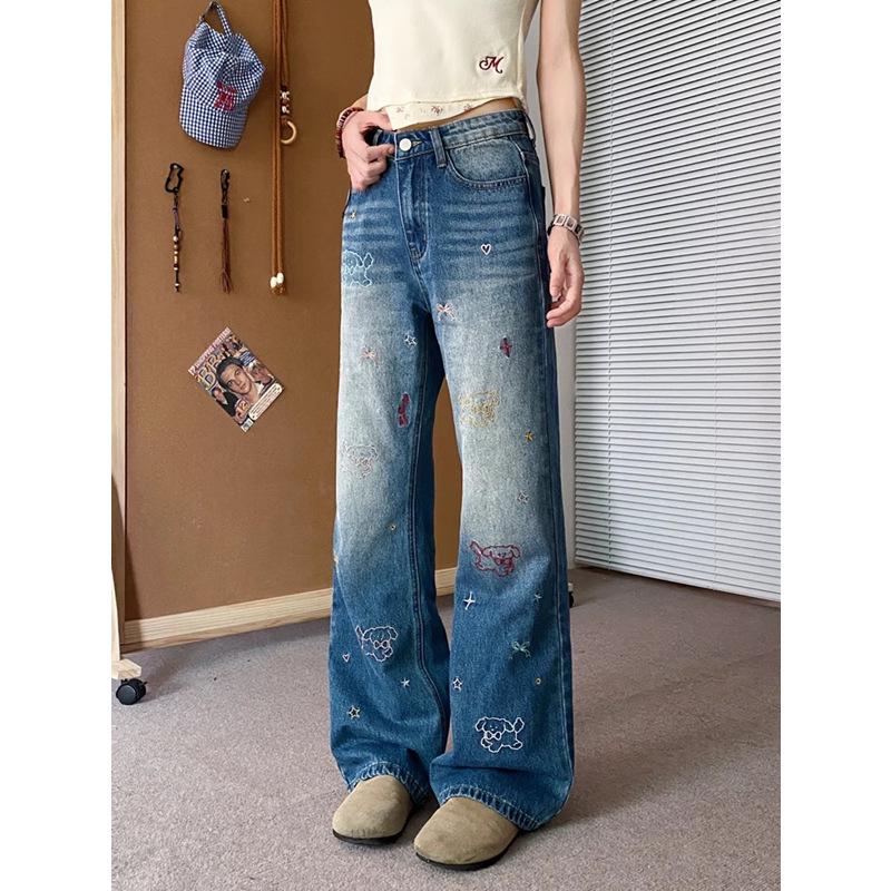 Women s Blue Retro Puppy Embroidery Jeans - Slimming, Loose-Fit, Straight-Leg for Spring/Autumn 2XL
Women s Blue Retro Puppy Embroidery Jeans - Slimming, Loose-Fit, Straight-Leg for Spring/Autumn 2XL