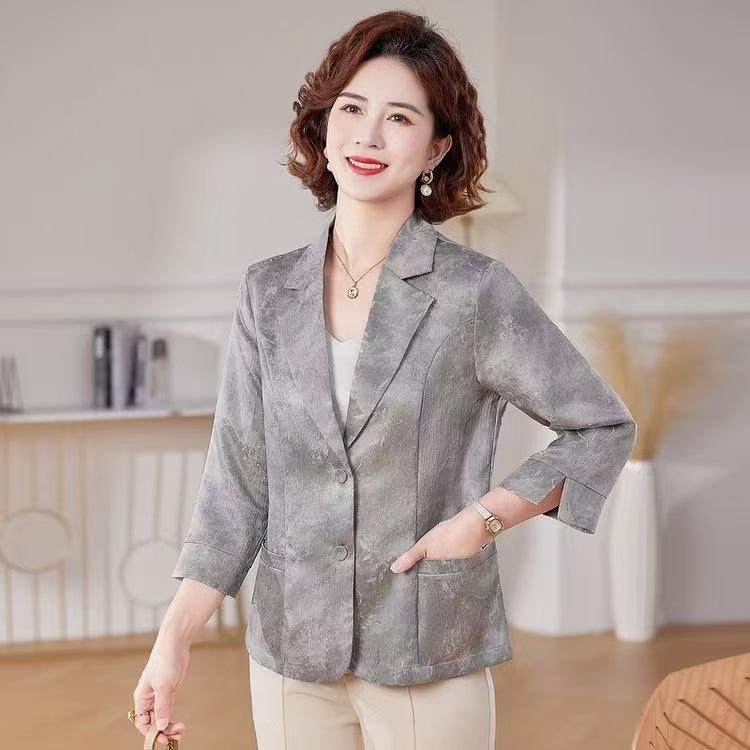 Chic Jacquard Slim Fit Spring/Summer Jacket for Middle-Aged Women XL (45-52.5kg) темно-серого
Chic Jacquard Slim Fit Spring/Summer Jacket for Middle-Aged Women XL (45-52.5kg) темно-серого