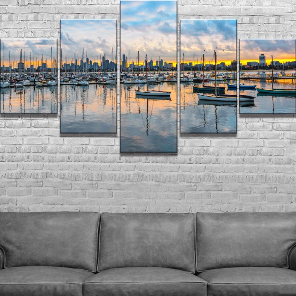 5 шт. холст искусство корабль набережная Skyline Cuadros Decoracion картины на холсте настенное искусство для украшения дома Настенный декор без рамки
5 шт. холст искусство корабль набережная Skyline Cuadros Decoracion картины на холсте настенное искусство для украшения дома Настенный декор без рамки