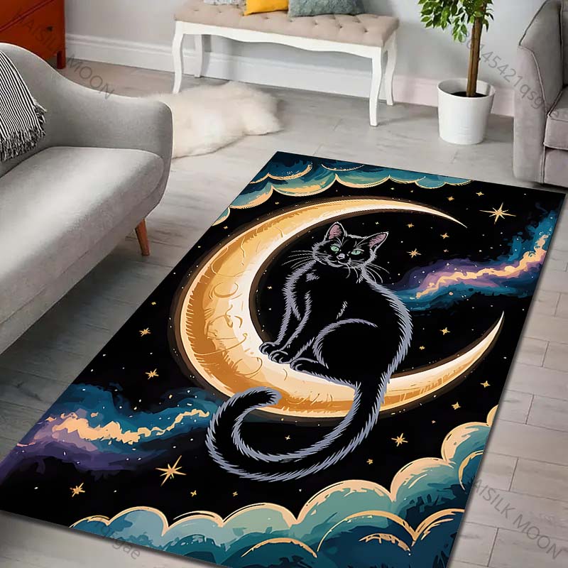 Multiple sizes Black cat on crescent moon Print Carpet Rug for Living Room Bedroom Sofa Doormat Home Decor Non-slip Floor Mat 40x60cm
Multiple sizes Black cat on crescent moon Print Carpet Rug for Living Room Bedroom Sofa Doormat Home Decor Non-slip Floor Mat 40x60cm