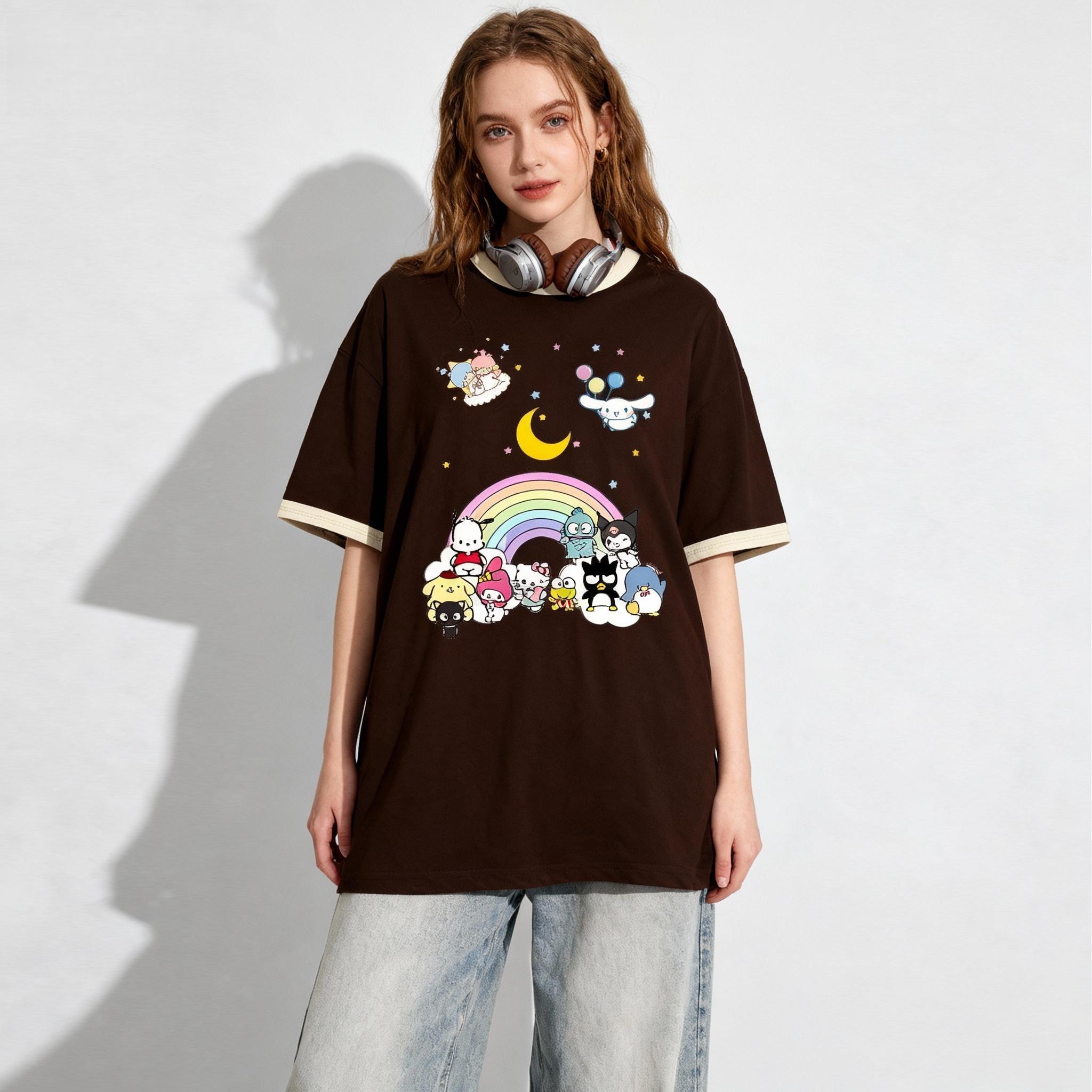 Cartoon sporty sweet and cool summer T-shirt loose adult top XXS
Cartoon sporty sweet and cool summer T-shirt loose adult top XXS