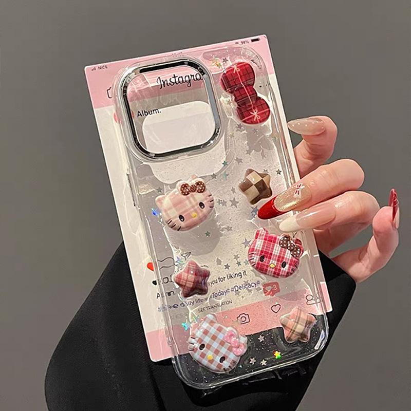 Cartoon Kt Cat Plaid Bow Star Mobile Phone Case For Iphone17Promax Transparent Apple 15 Glitter iPhone 7/8/SE 2020
Cartoon Kt Cat Plaid Bow Star Mobile Phone Case For Iphone17Promax Transparent Apple 15 Glitter iPhone 7/8/SE 2020
