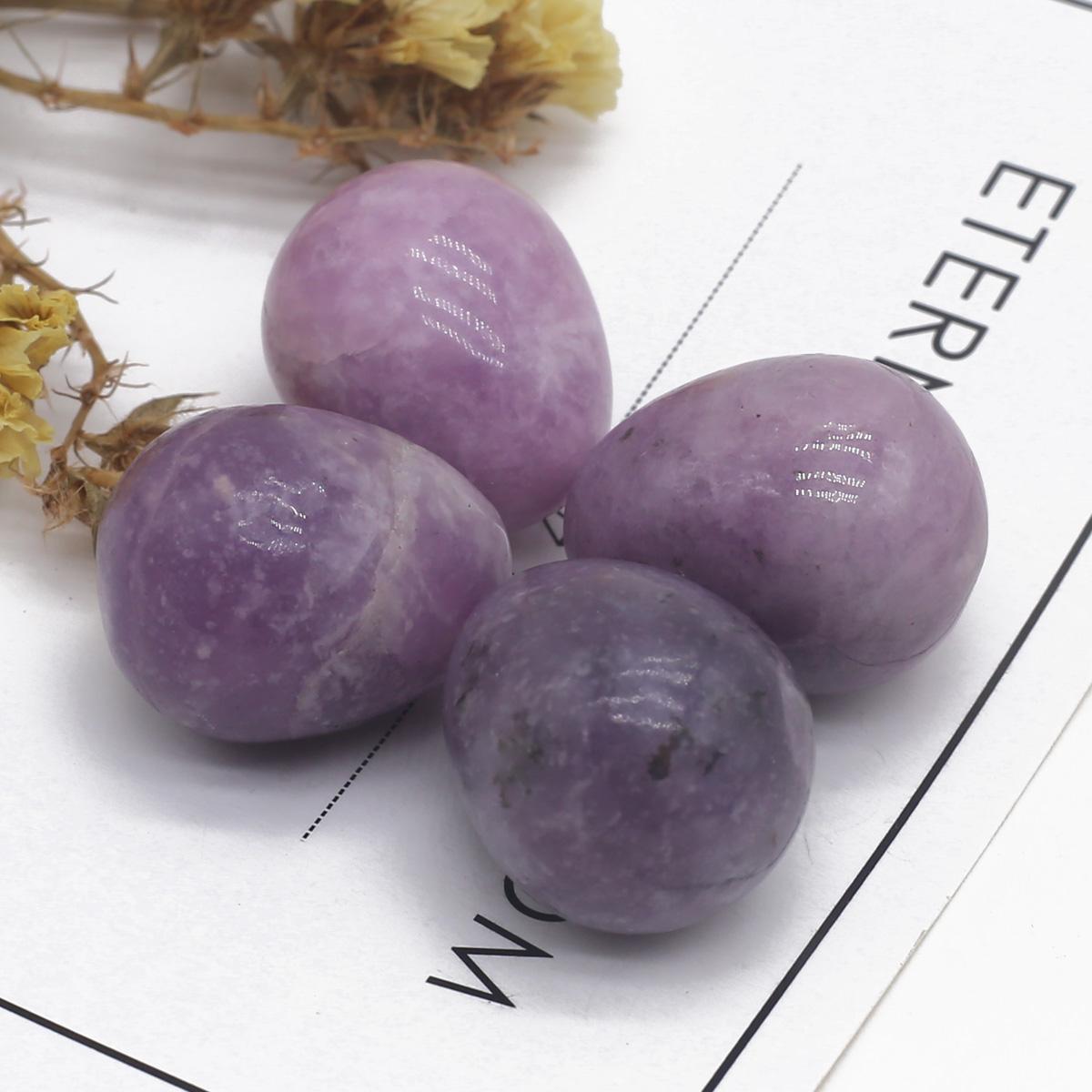 Орнамент из натурального камня в форме яйца Кристалл Розовый Кварц Аметист Агат Содалит Опал Желтый Нефрит Украшение Дома Декор Ювелирные Изделия 17×22 мм 4Pc/17×22mm-Amethyst
