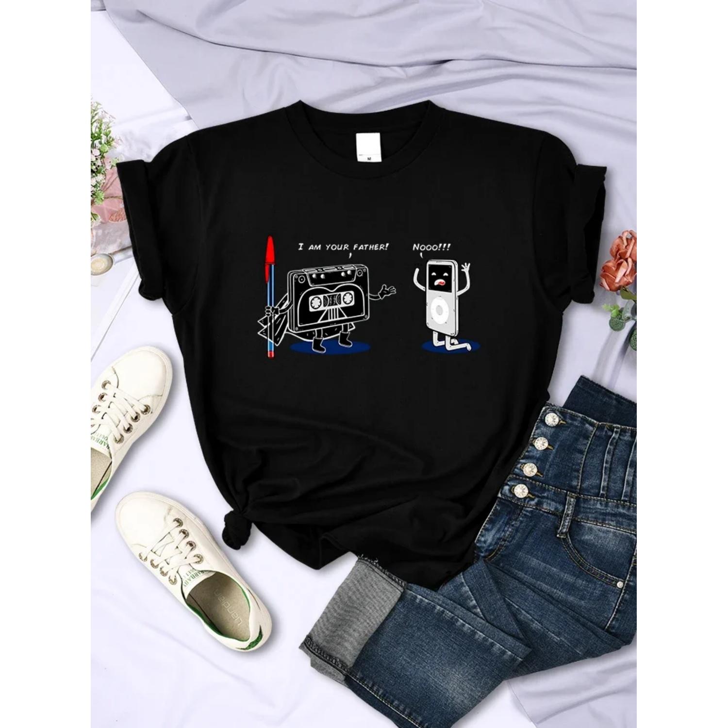 Funny Music Player Design T Shirt Women Comfortable Creative Tee Fashion Street Style Tops Personality Summer T-Shirts S чёрный
Funny Music Player Design T Shirt Women Comfortable Creative Tee Fashion Street Style Tops Personality Summer T-Shirts S чёрный