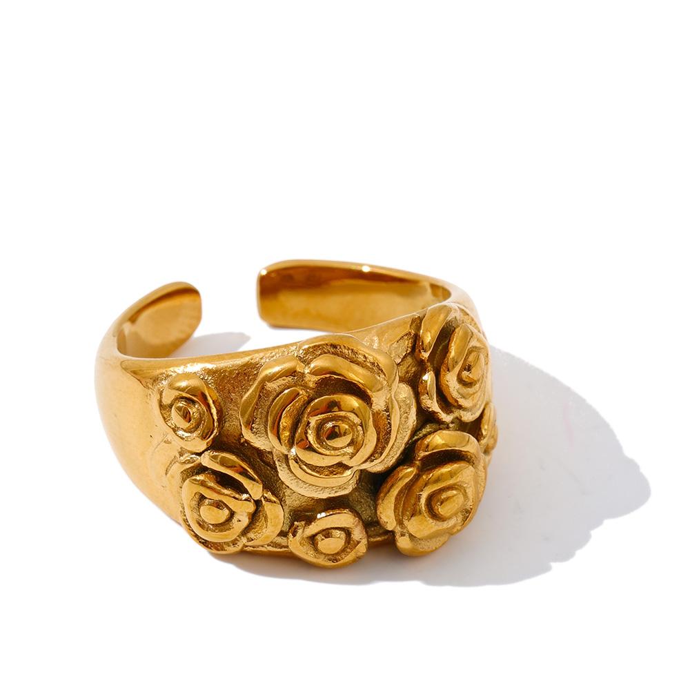Yhpup Casting Stainless Steel Metal Flower Ring 18K Golden PVD Plated Fashion Popular Finger Jewelry Accessories 7
Yhpup Casting Stainless Steel Metal Flower Ring 18K Golden PVD Plated Fashion Popular Finger Jewelry Accessories 7