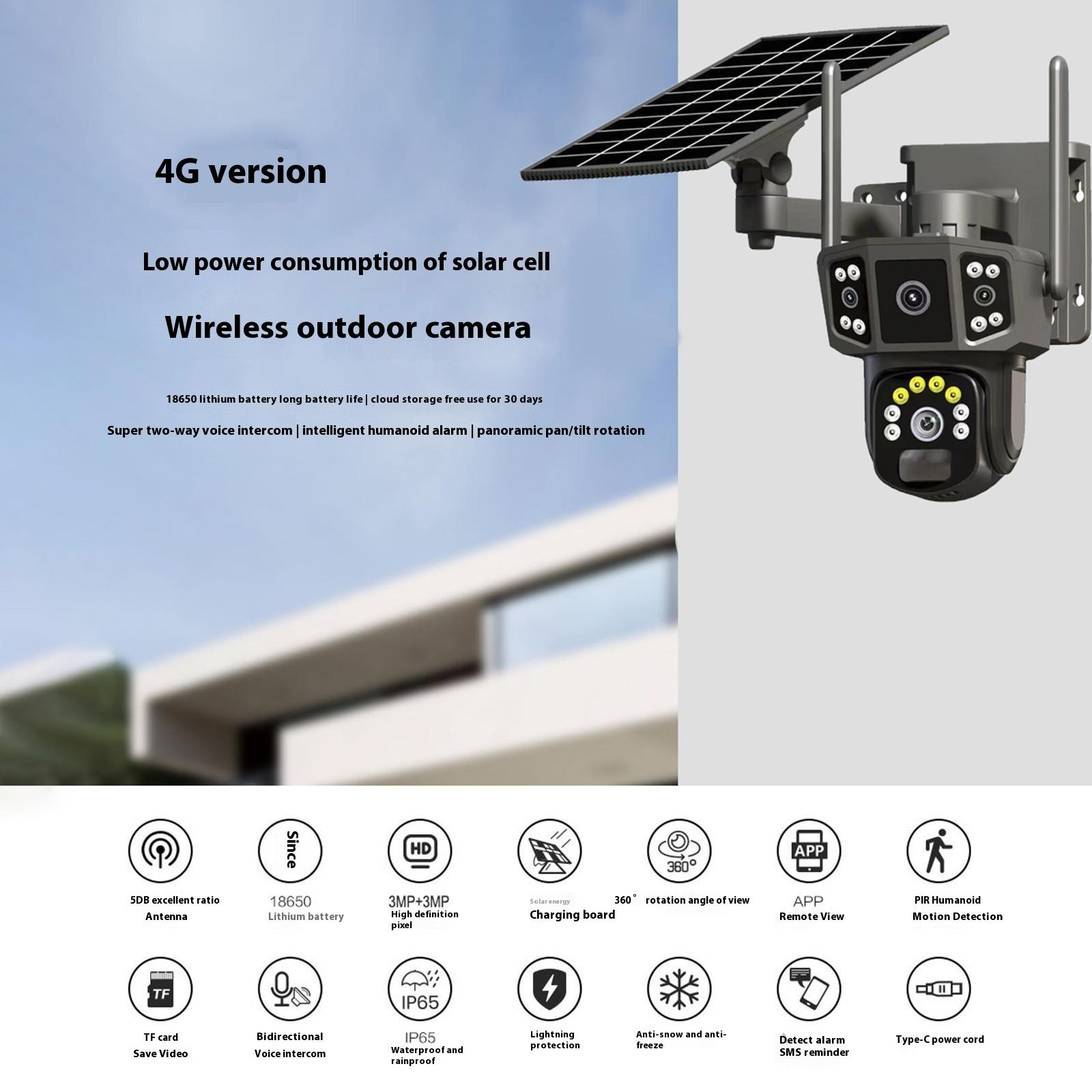 Q38 4G Version Outdoor HD Night Vision Security Camera Two-Way Audio Multi-Screen Solar Camera A
Q38 4G Version Outdoor HD Night Vision Security Camera Two-Way Audio Multi-Screen Solar Camera A