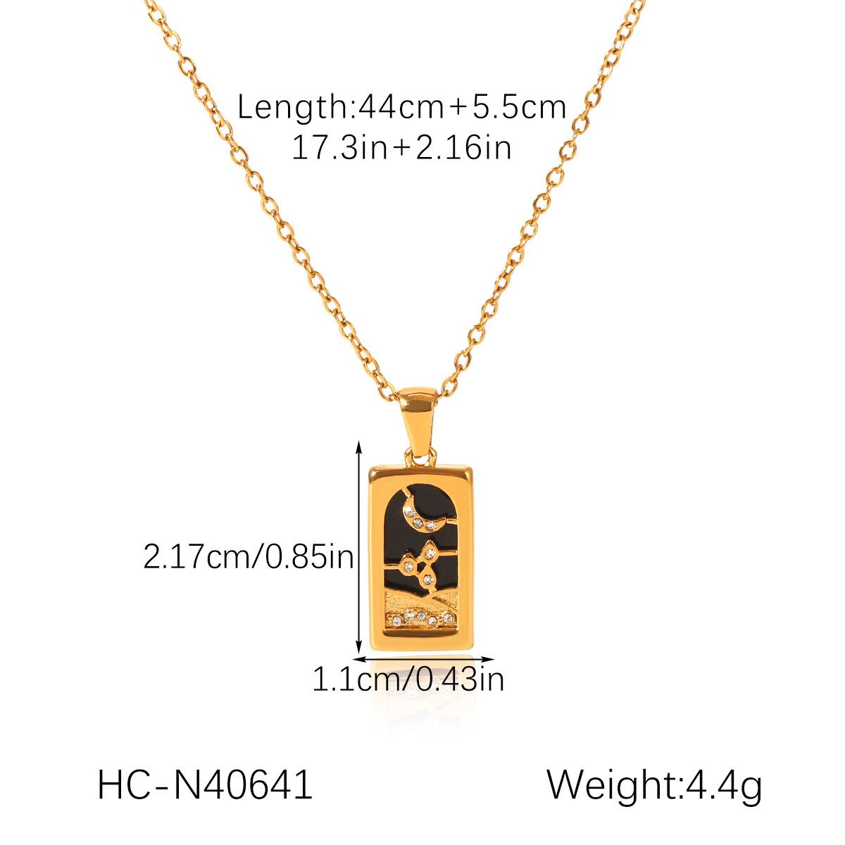 Fashion Pendant Necklace 18K Gold Stainless Steel Diamond Inlaid Tarot Card Necklace Accessories for Women чёрный
Fashion Pendant Necklace 18K Gold Stainless Steel Diamond Inlaid Tarot Card Necklace Accessories for Women чёрный