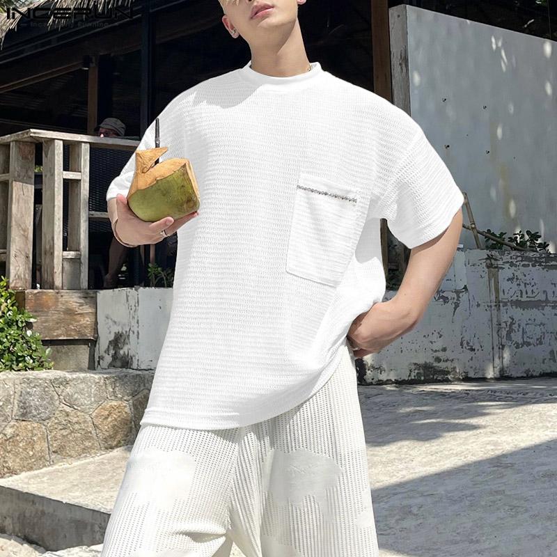 INCERUN Summer Men Short Sleeves Hollow See Through Casual Loose Basic T-shirts S чёрный
INCERUN Summer Men Short Sleeves Hollow See Through Casual Loose Basic T-shirts S чёрный