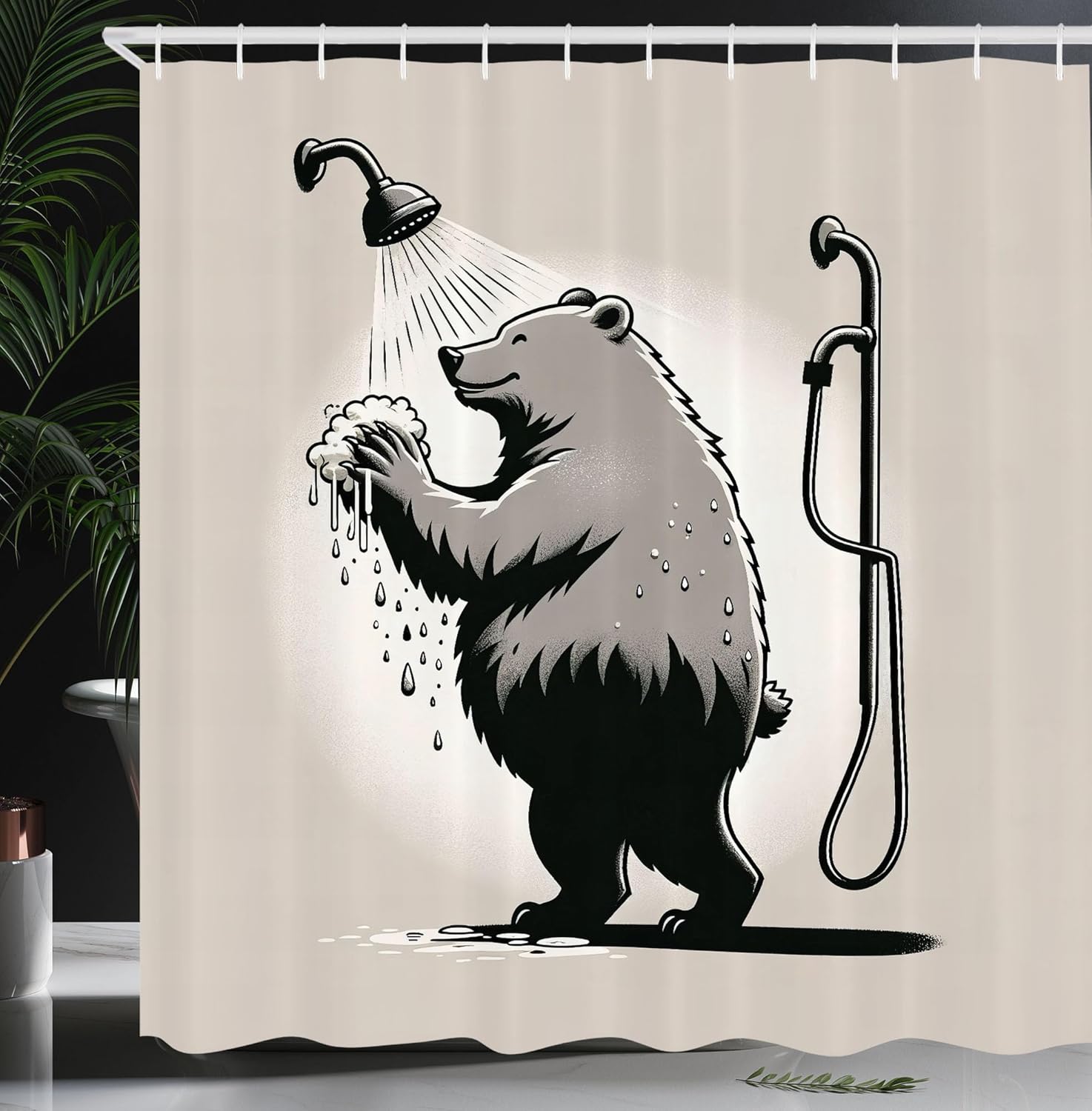 Funny Shower Curtain, 180X 180Cm Monkey On Pole Whiskey Pastel Pattern Shower Curtain Fabric Bathroom Decoration With Hook, W60H190(CM)-1 Pcs
Funny Shower Curtain, 180X 180Cm Monkey On Pole Whiskey Pastel Pattern Shower Curtain Fabric Bathroom Decoration With Hook, W60H190(CM)-1 Pcs
