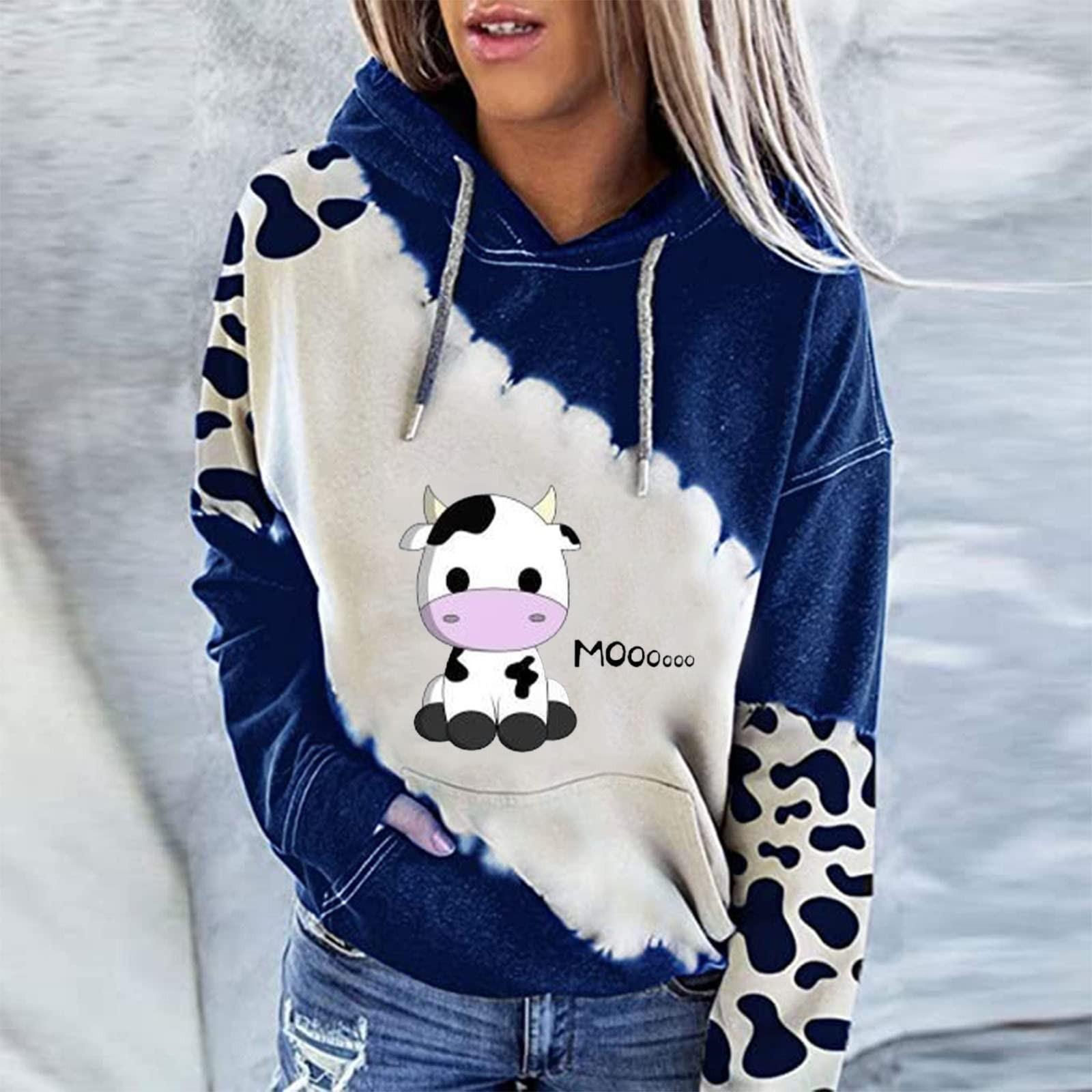 Women s Casual Fashion Cute Cow Print Long Sleeve Pullover Hooded Top Sweatshirts S
Women s Casual Fashion Cute Cow Print Long Sleeve Pullover Hooded Top Sweatshirts S