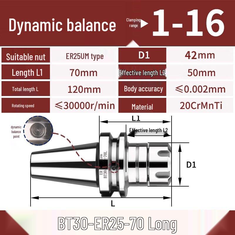 Aokewen BT30-ER20-150 CNC Dynamic Balance Tool Holder
Aokewen BT30-ER20-150 CNC Dynamic Balance Tool Holder