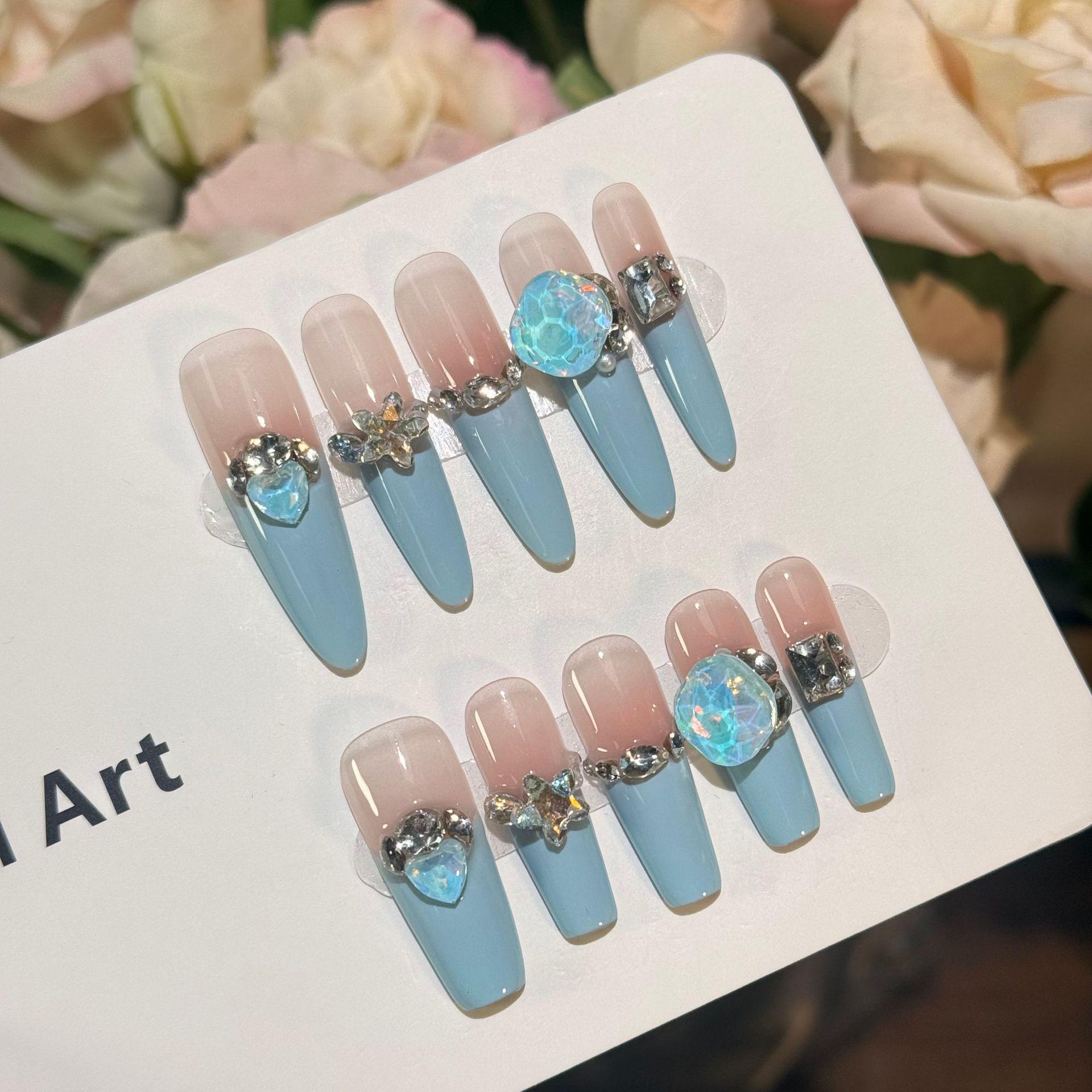 Real Shot Milk Blue Heart & Star Rhinestone Nails - Handmade, Wearable, Candy Blue Design
Real Shot Milk Blue Heart & Star Rhinestone Nails - Handmade, Wearable, Candy Blue Design