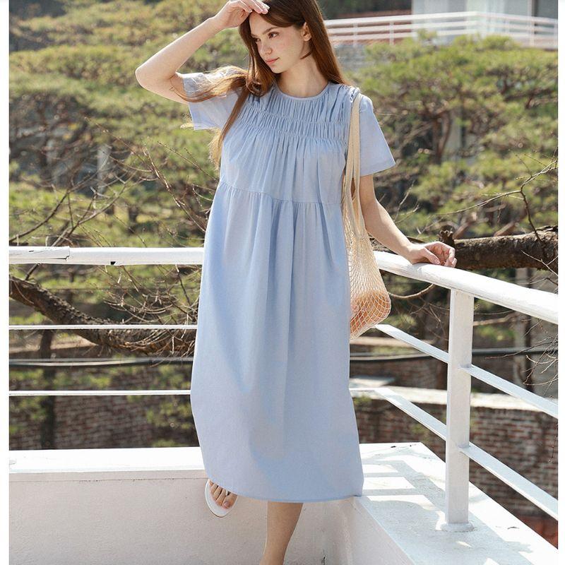South Korea Dongdaemun Plus Size Women s round Neck Light Blue Sweet Leisure Mid Length Long Length Short Sleeve Dress Trendy L-4XL Light Blue L
South Korea Dongdaemun Plus Size Women s round Neck Light Blue Sweet Leisure Mid Length Long Length Short Sleeve Dress Trendy L-4XL Light Blue L