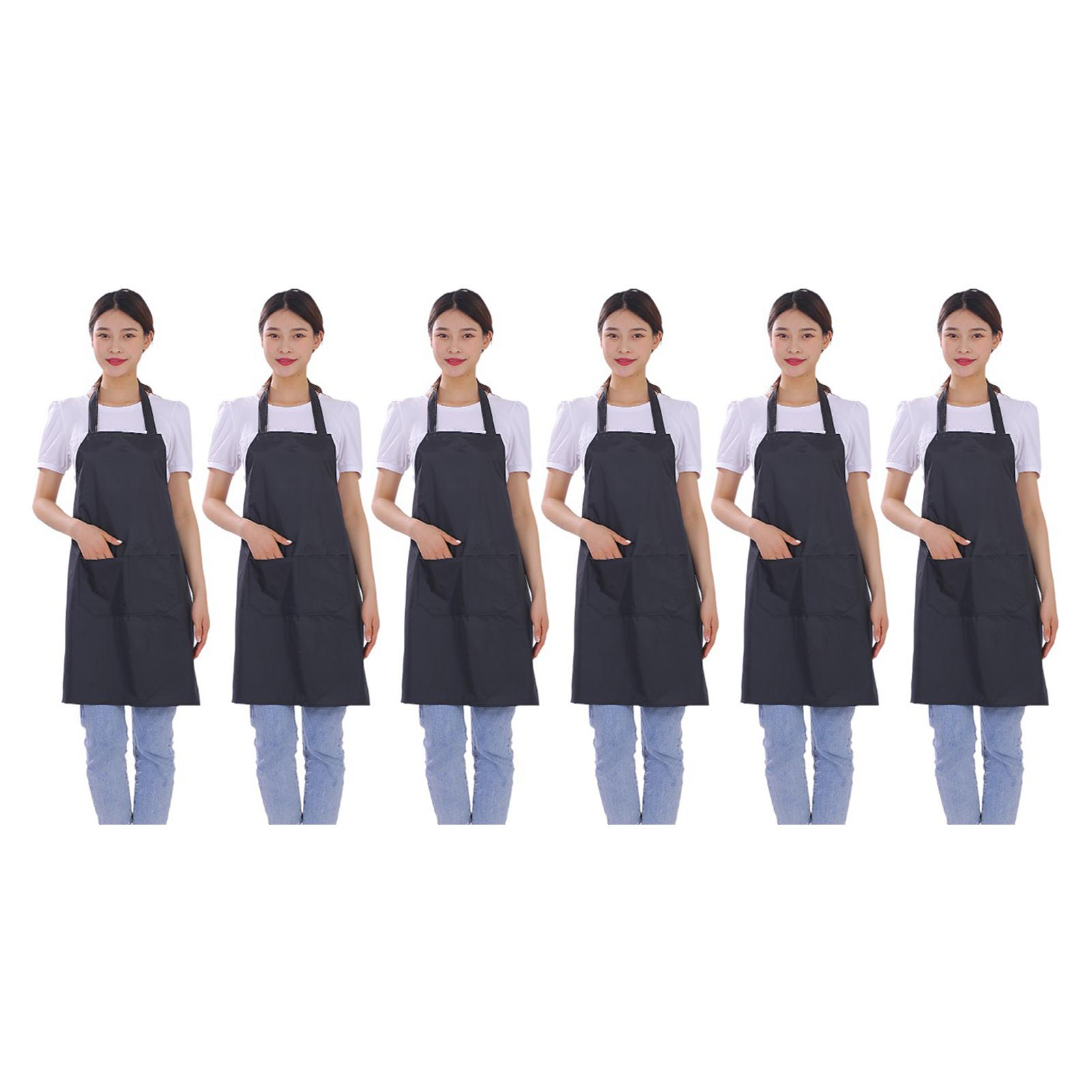 6pcs Waterproof Apron Lightweight Black Apron with Two Pockets for Mens Women for Housework Cooking
6pcs Waterproof Apron Lightweight Black Apron with Two Pockets for Mens Women for Housework Cooking
