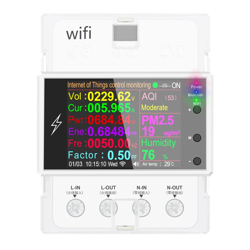 AT4PW Electricity Power Monitor Remote Control WiFi Digital Power Energy Din Rail Monitor Share Management Easy Installation
AT4PW Electricity Power Monitor Remote Control WiFi Digital Power Energy Din Rail Monitor Share Management Easy Installation