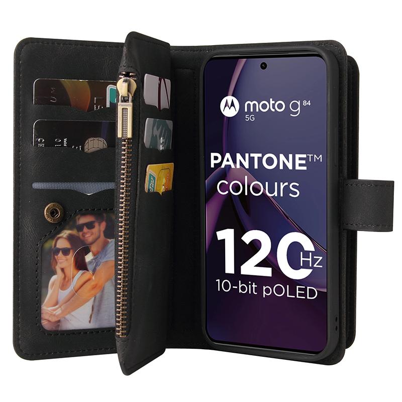 For Motorola Moto G84 5G Zipper Wallet Case with 15 Card Slots and Strap Leather Phone Cover Black
For Motorola Moto G84 5G Zipper Wallet Case with 15 Card Slots and Strap Leather Phone Cover Black