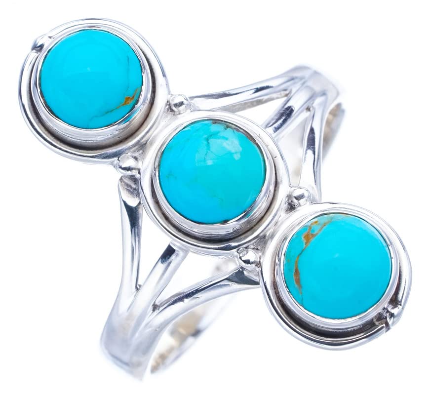 StarGems® Natural Turquoise Handmade 925 Sterling Silver Ring 9 F0416
StarGems® Natural Turquoise Handmade 925 Sterling Silver Ring 9 F0416