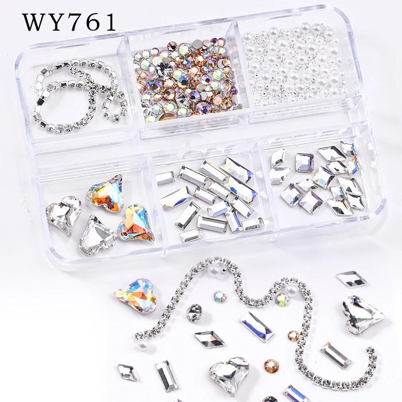 6 штук в коробке, многоформенный микс из стразов для дизайна ногтей, 3D-кристалл, стеклянные ногти, объемные, с плоским дном, алмазные украшения для маникюра AB
6 штук в коробке, многоформенный микс из стразов для дизайна ногтей, 3D-кристалл, стеклянные ногти, объемные, с плоским дном, алмазные украшения для маникюра AB