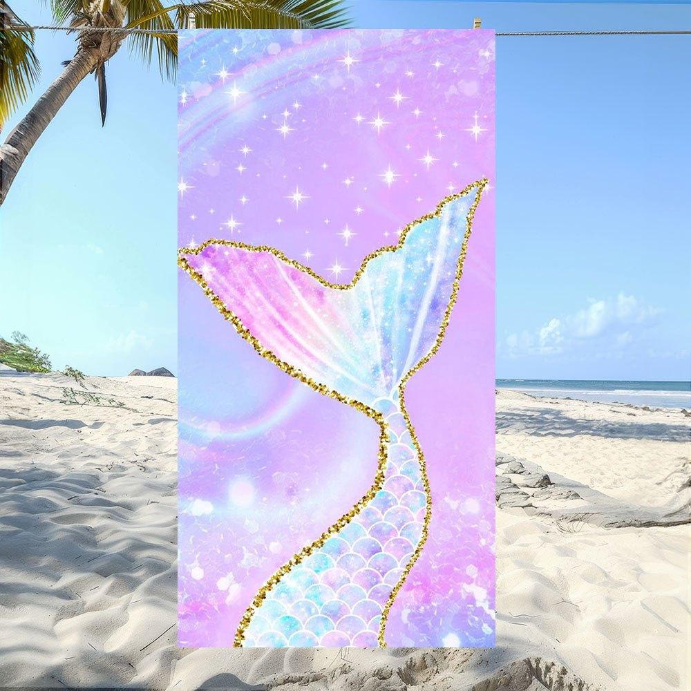 1PC Pastel Mermaid Tail Beach Towel Polyester Quick Dry Travel Towel Unisex Lightweight Soft for Swimming Camping Surfing Beach W40*H60(CM)
1PC Pastel Mermaid Tail Beach Towel Polyester Quick Dry Travel Towel Unisex Lightweight Soft for Swimming Camping Surfing Beach W40*H60(CM)
