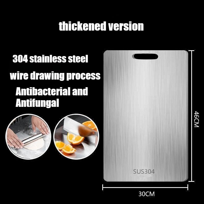 Stainless Steel Cutting Board Thick Antibacterial Anti-Mold Double-Side 304 Home Kitchen Fruit Chopping Pastry Board 46x30cm
Stainless Steel Cutting Board Thick Antibacterial Anti-Mold Double-Side 304 Home Kitchen Fruit Chopping Pastry Board 46x30cm