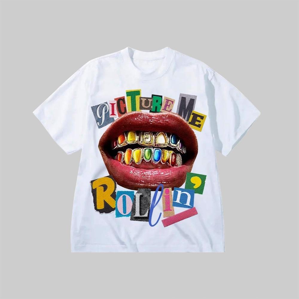 PICURE ME ROLLIN Red Lips Printed Tshirt Women and Unisex Hip Hop Street Style Top SpringSummer Loose Short Sleeve Unisex Tshirt S
PICURE ME ROLLIN Red Lips Printed Tshirt Women and Unisex Hip Hop Street Style Top SpringSummer Loose Short Sleeve Unisex Tshirt S