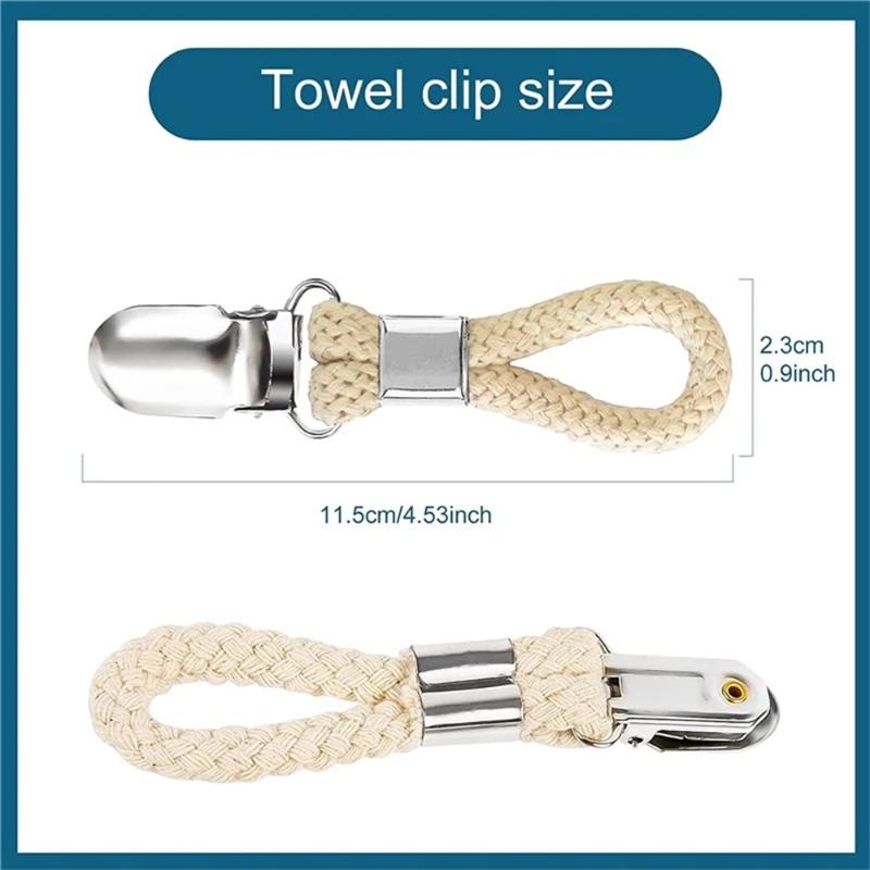 4PCS Towel Clips Braided Cotton Loop Towel With Metal Clamp Multi Purpose Hooks Socks Clothes Hanger Kitchen Home Storage Clips
4PCS Towel Clips Braided Cotton Loop Towel With Metal Clamp Multi Purpose Hooks Socks Clothes Hanger Kitchen Home Storage Clips