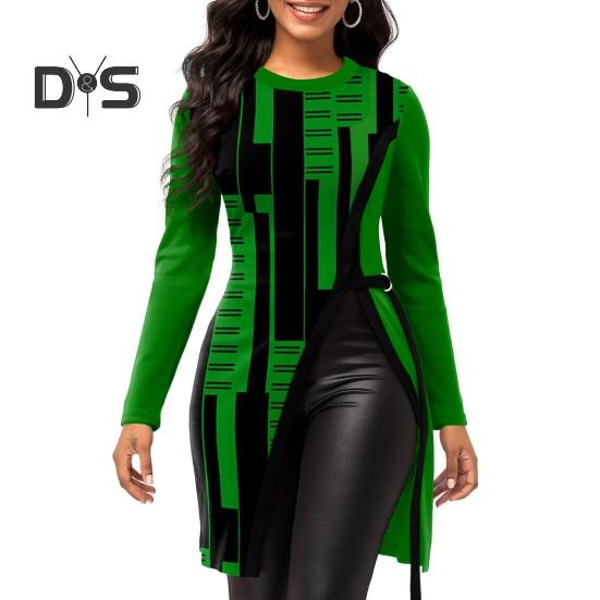 Женская блузка с геометрическим принтом на осень-зиму с круглым вырезом, длинными рукавами, разрезами по бокам, средней длины, пуловер, туника, топы, уличная одежда M зелёный
Женская блузка с геометрическим принтом на осень-зиму с круглым вырезом, длинными рукавами, разрезами по бокам, средней длины, пуловер, туника, топы, уличная одежда M зелёный