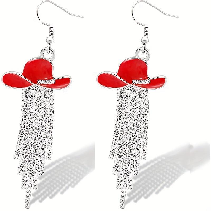 Trendy Western Country Cowboy Hat Tassel Earrings for Women Bohemian Vintage Statement Jewelry Gifts червоний
Trendy Western Country Cowboy Hat Tassel Earrings for Women Bohemian Vintage Statement Jewelry Gifts червоний
