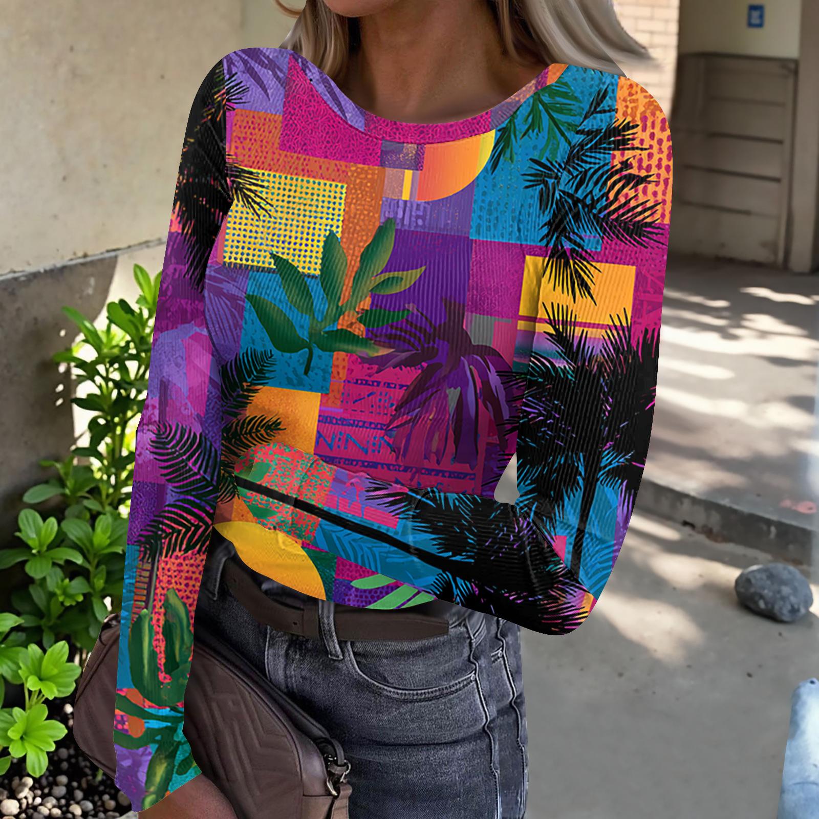 Women s Casual Fashion Round Neck Hawaiian Print Long Sleeve Ribbed Top XL фіолетовий
Women s Casual Fashion Round Neck Hawaiian Print Long Sleeve Ribbed Top XL фіолетовий