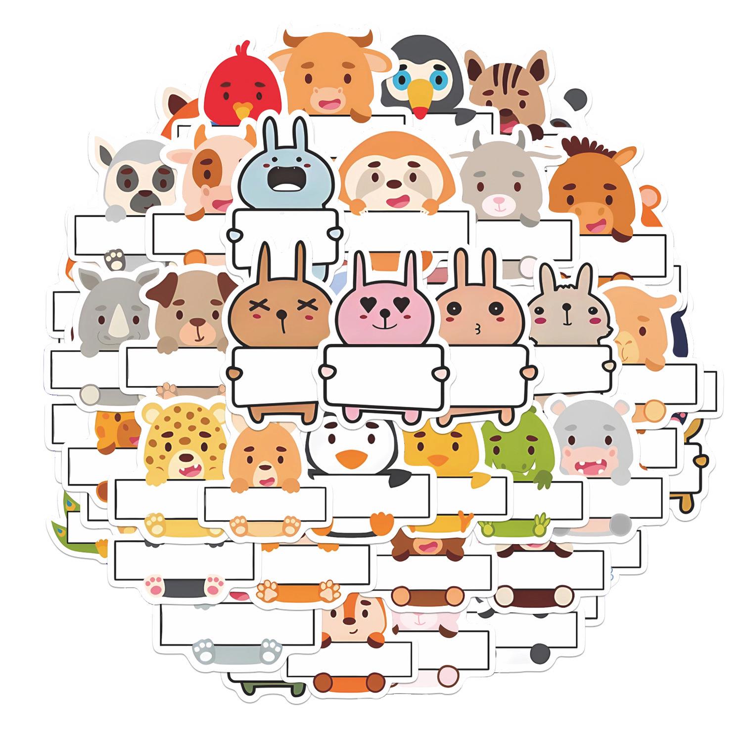 63 Cute Cartoon Animal Stickers: Waterproof, Removable, No-Repeats for Suitcases & Notebooks
63 Cute Cartoon Animal Stickers: Waterproof, Removable, No-Repeats for Suitcases & Notebooks
