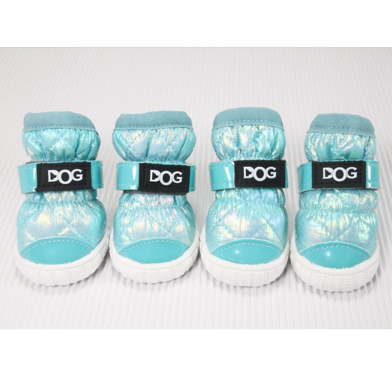 4 шт./компл., непромокаемая зимняя обувь для собак для маленьких собак, теплая флисовая обувь для щенков, зимние сапоги для собак, обувь для чихуахуа, йорк... 1 S озеро синий