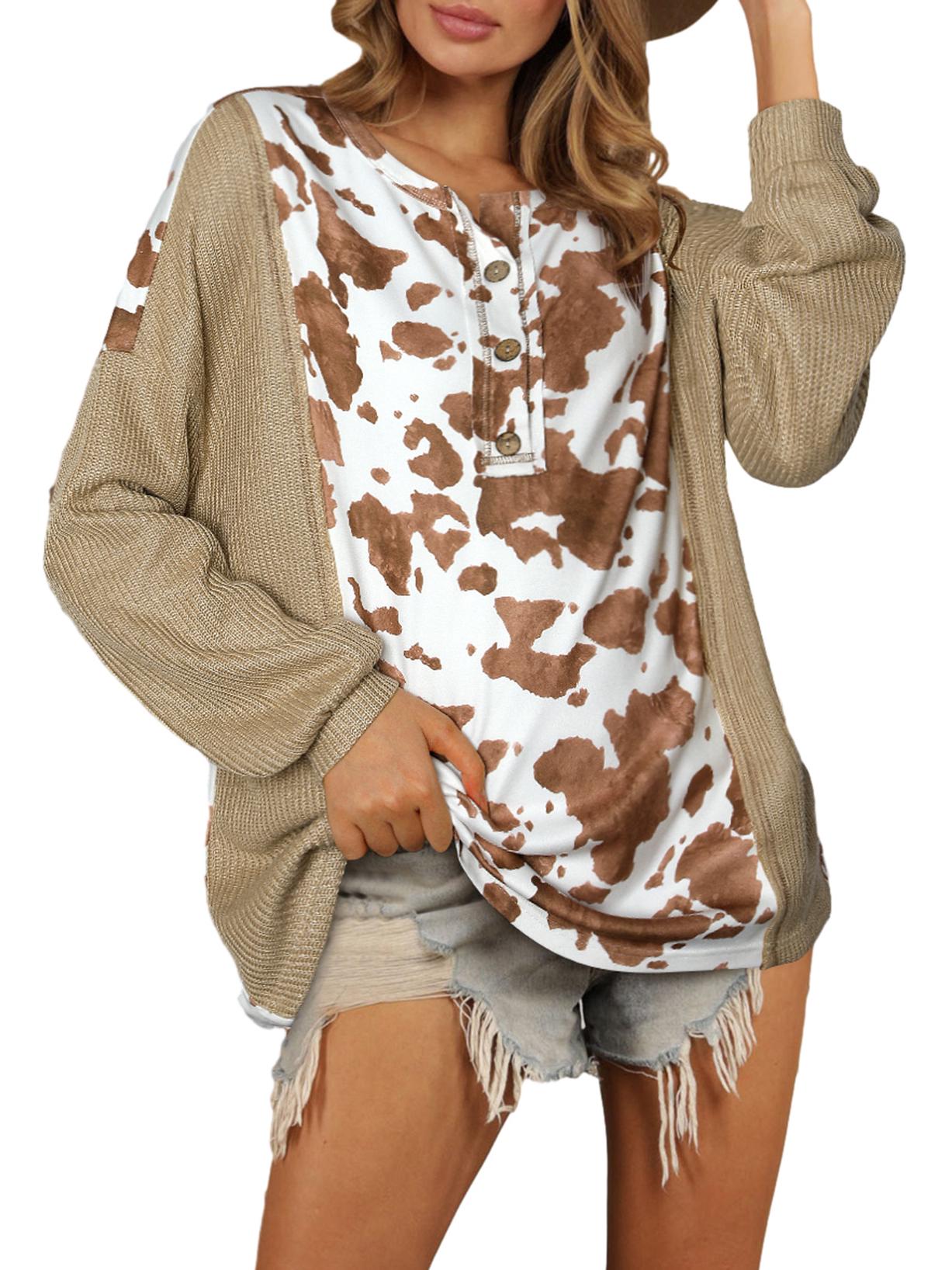 Женский пуловер с длинными рукавами свободного кроя с леопардовым принтом для осени и зимы Small хаки
Женский пуловер с длинными рукавами свободного кроя с леопардовым принтом для осени и зимы Small хаки