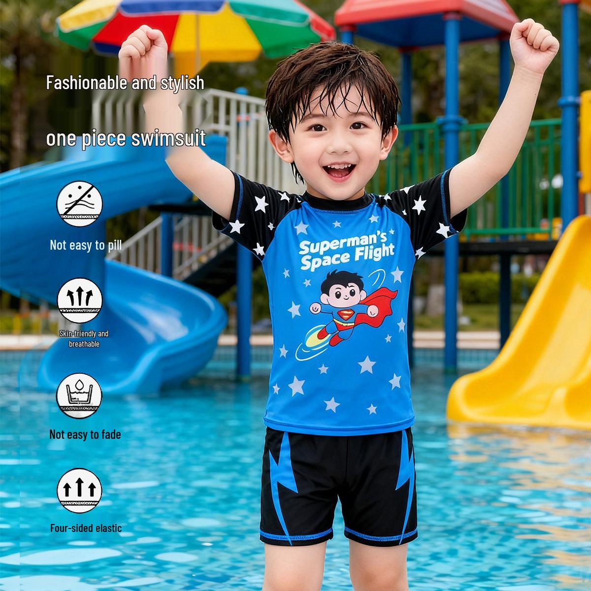 Boys Cartoon Superman Blue Two-Piece Swimsuit - Quick-Dry & Breathable for Pools L: Height 90-100cm, Weight 12-15kg
Boys Cartoon Superman Blue Two-Piece Swimsuit - Quick-Dry & Breathable for Pools L: Height 90-100cm, Weight 12-15kg
