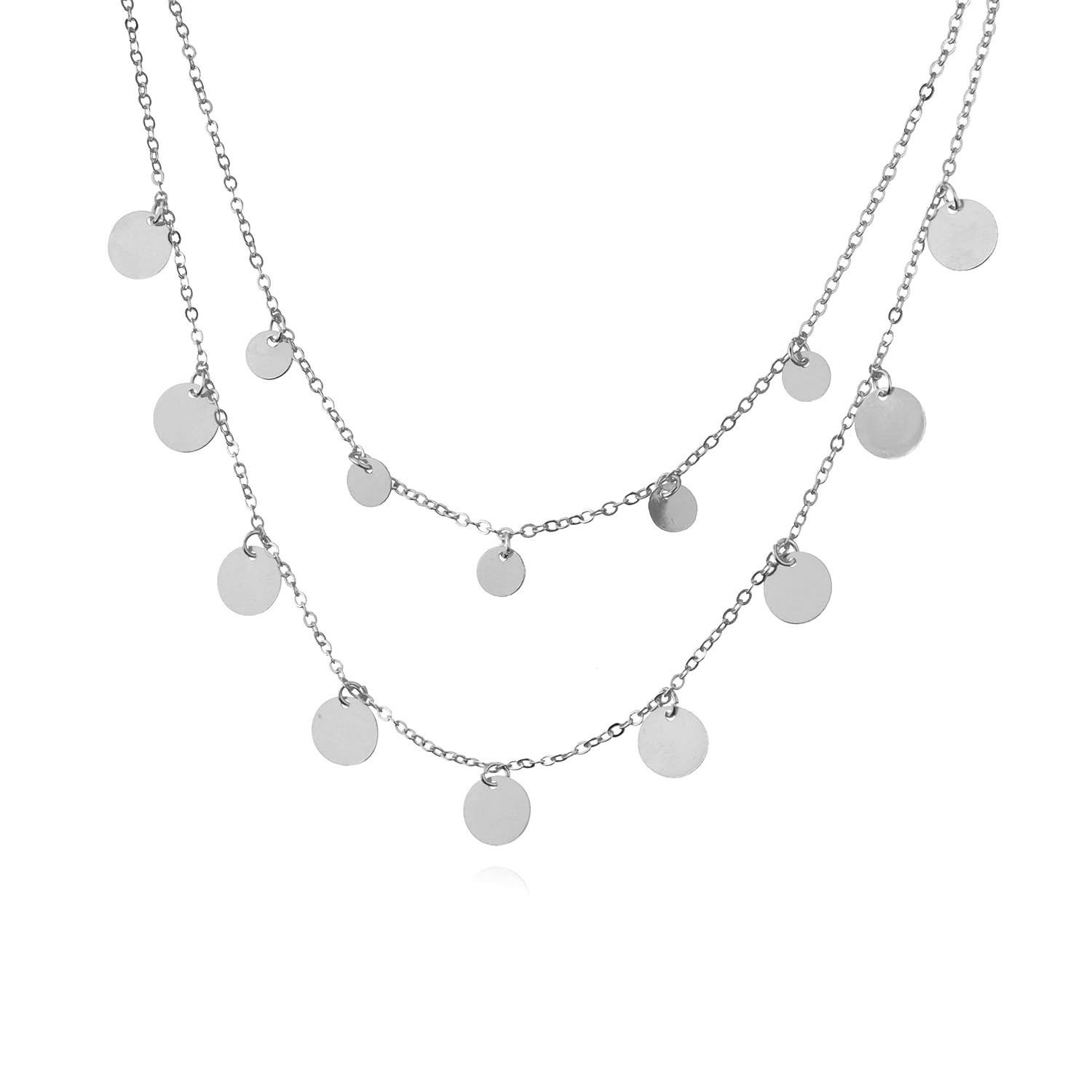 Double layer handmade sequined necklace, personalized street trend collarbone chain срібний
Double layer handmade sequined necklace, personalized street trend collarbone chain срібний