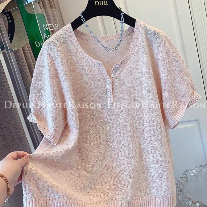 Womens Henley Neck Short Sleeve Knit Top L розовый
Womens Henley Neck Short Sleeve Knit Top L розовый