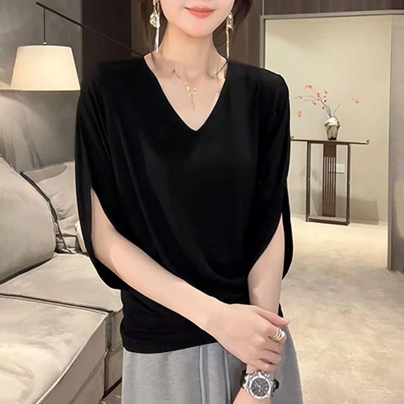 Minimal relaxation V-neck slim and comfortable bat sleeve T-shirt summer loose and versatile pleated solid color short-sleeved top women S розовый
Minimal relaxation V-neck slim and comfortable bat sleeve T-shirt summer loose and versatile pleated solid color short-sleeved top women S розовый