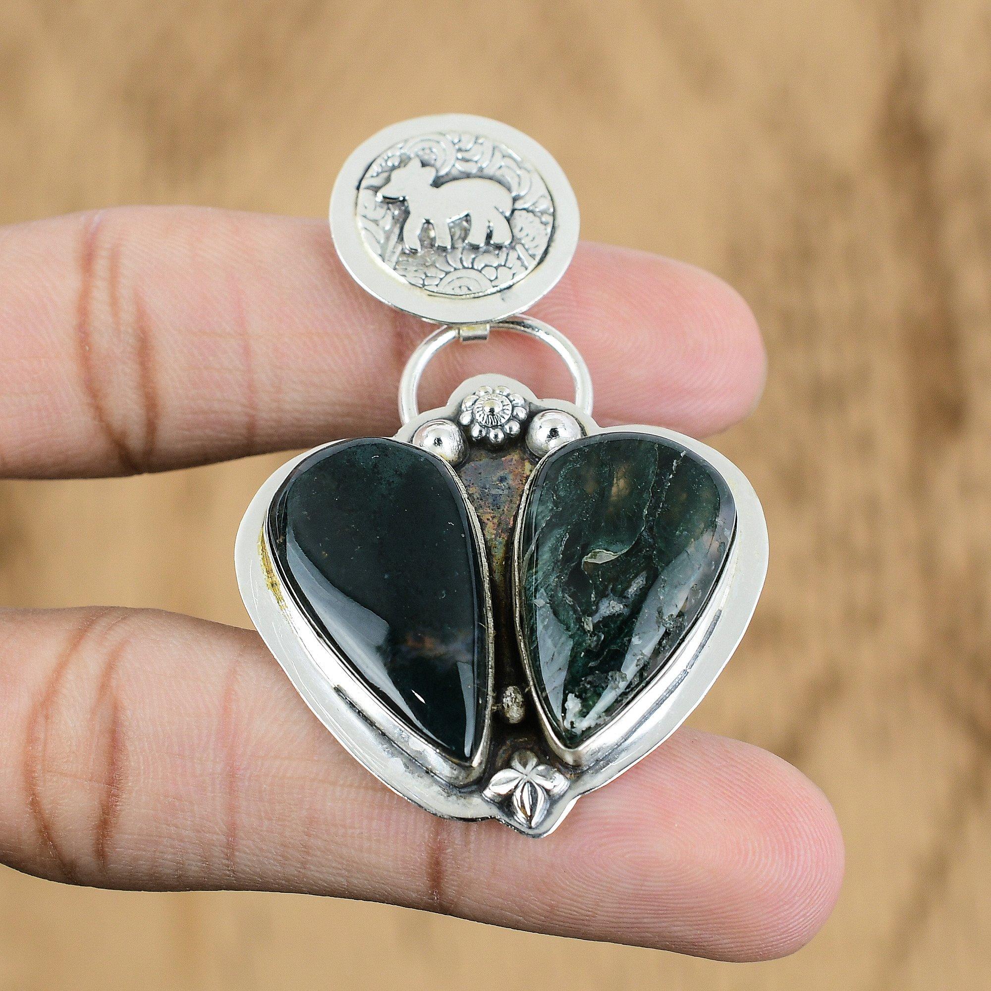 Natural Solar Moss Agate Gemstone Jewelry 925 Sterling Silver Pendant For Girls
Natural Solar Moss Agate Gemstone Jewelry 925 Sterling Silver Pendant For Girls