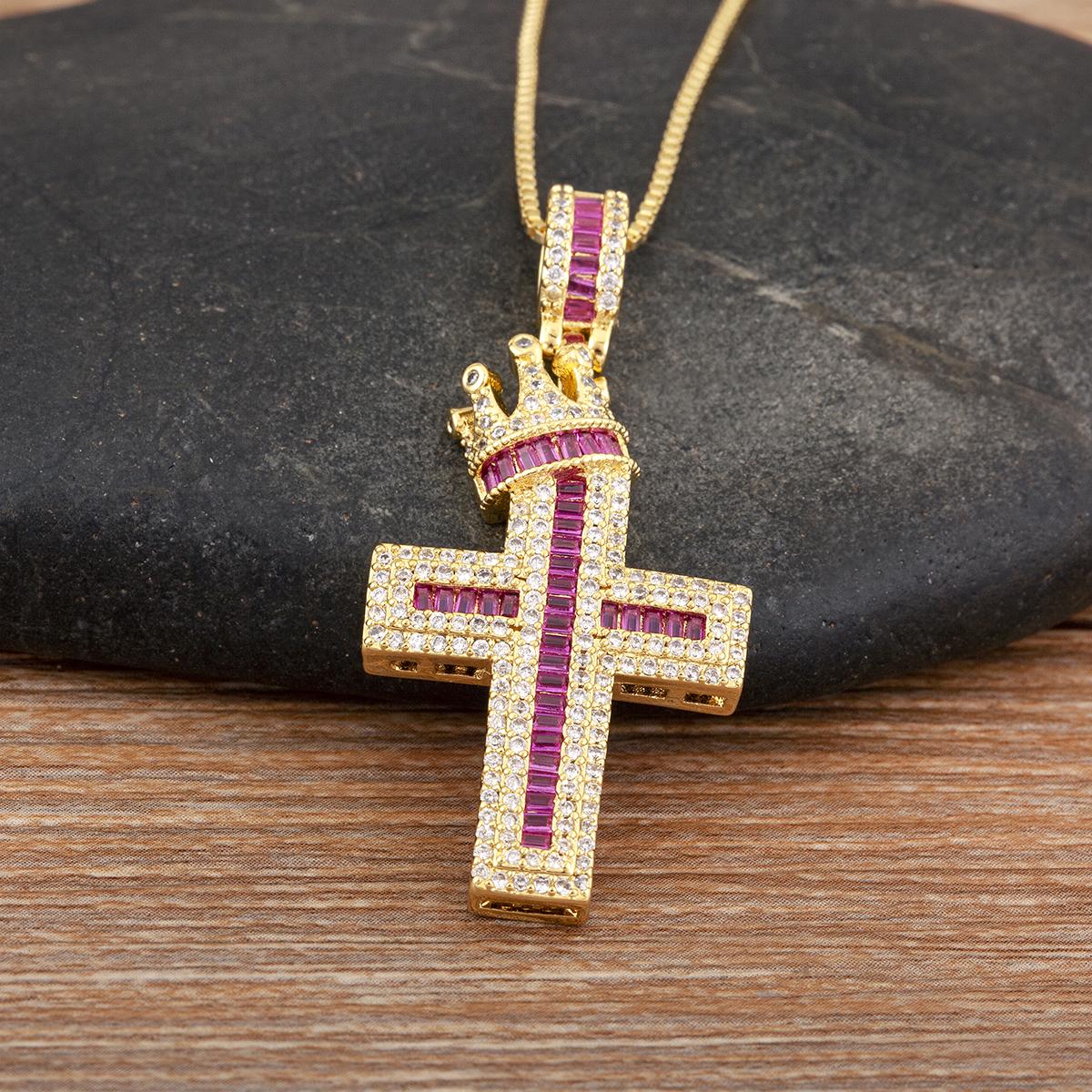 Nidin New Fashion Crown Shape Personality Design Cross Charm Pendant Necklace For Women Men Religious Style Jewelry Party Gifts рожевий червоний колір
Nidin New Fashion Crown Shape Personality Design Cross Charm Pendant Necklace For Women Men Religious Style Jewelry Party Gifts рожевий червоний колір