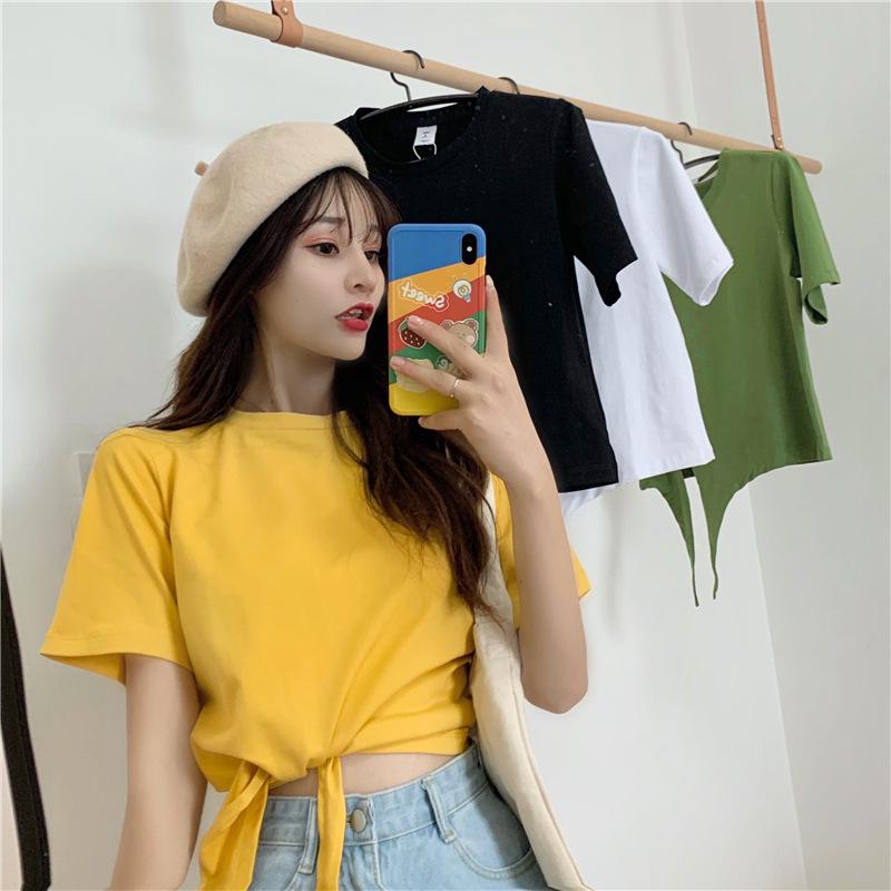 Новая летняя корейская модная короткая футболка с высокой талией в стиле Hyuna с короткими рукавами, однотонная футболка с аккуратным дизайном для женщин M
Новая летняя корейская модная короткая футболка с высокой талией в стиле Hyuna с короткими рукавами, однотонная футболка с аккуратным дизайном для женщин M
