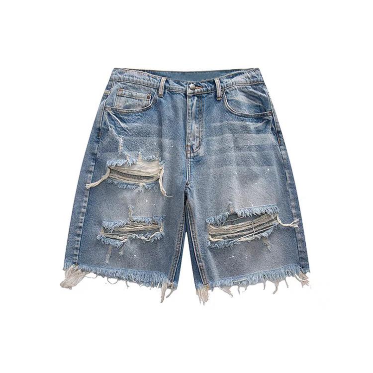High Street Retro Ripped Shorts Men s Large Size Old Rough-edged Denim Five-point Pants Trendy Distressed Denim Shorts Vintage Wash Relaxed Fit Shorts 28 синий
High Street Retro Ripped Shorts Men s Large Size Old Rough-edged Denim Five-point Pants Trendy Distressed Denim Shorts Vintage Wash Relaxed Fit Shorts 28 синий