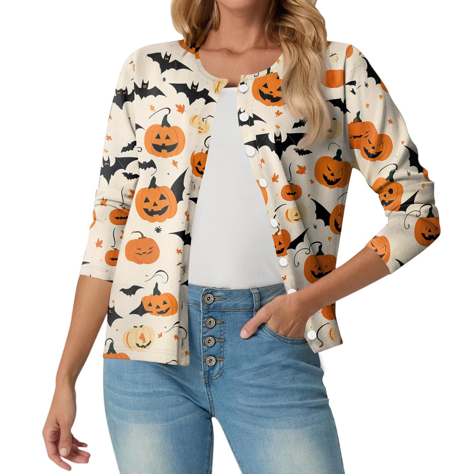 Женский модный, повседневный, удобный кардиган-жакет с принтом на Хэллоуин L
Женский модный, повседневный, удобный кардиган-жакет с принтом на Хэллоуин L