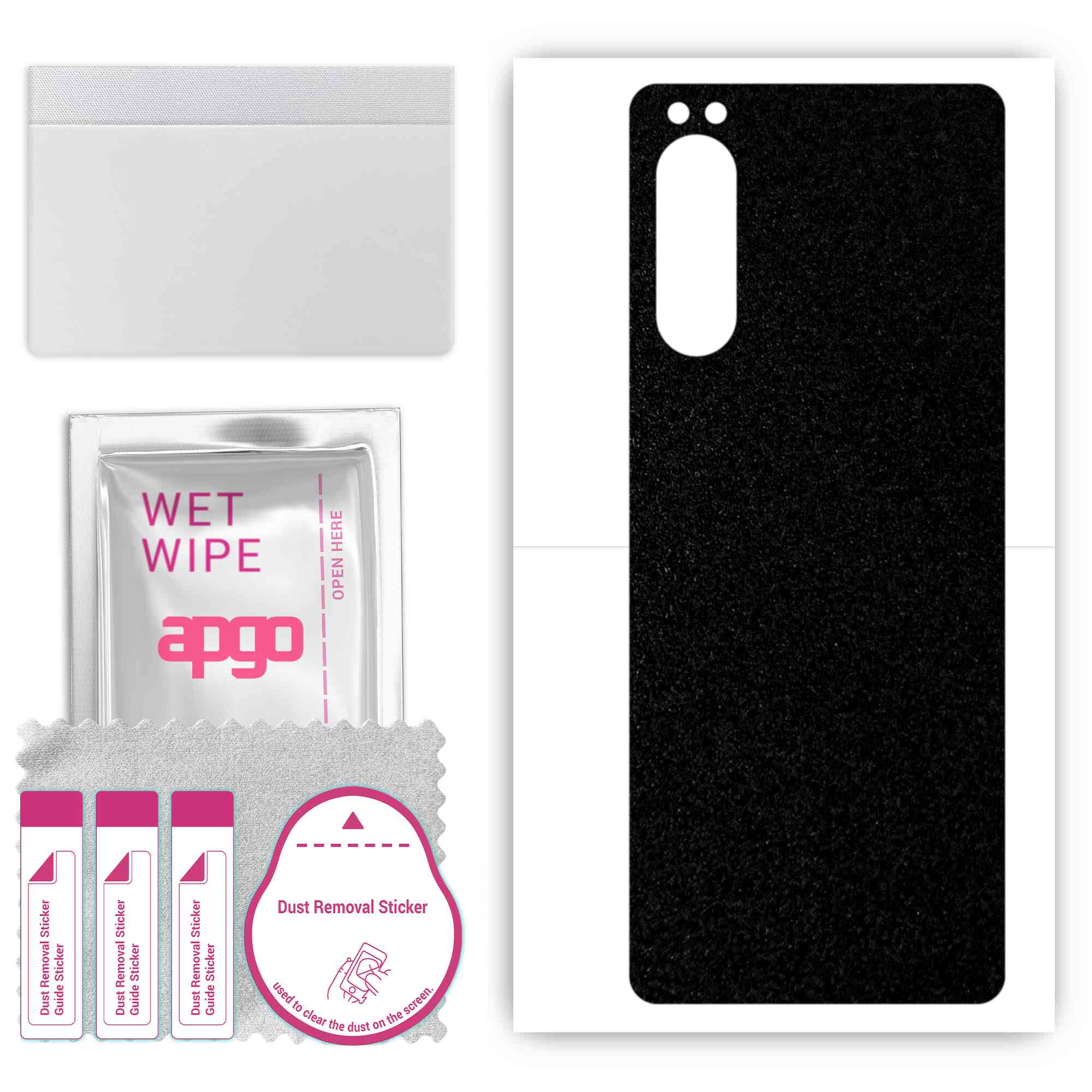 Apgo Protective Skin Sticker for the back compatible with Sony Xperia 5 II XQ-AS42, Wrap Film, Foil, Vinyl - Pattern Matte Black
Apgo Protective Skin Sticker for the back compatible with Sony Xperia 5 II XQ-AS42, Wrap Film, Foil, Vinyl - Pattern Matte Black