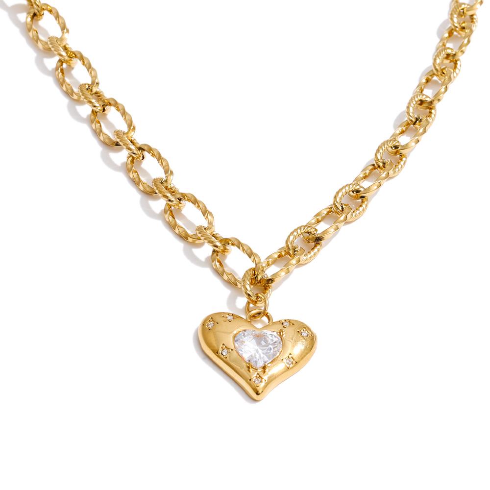 Yhpup High Quality Stainless Steel Shiny Zirconia Heart Pendant Necklace 16K PVD Plated Delicate New Arrivals Charm Jewelry Gift
Yhpup High Quality Stainless Steel Shiny Zirconia Heart Pendant Necklace 16K PVD Plated Delicate New Arrivals Charm Jewelry Gift