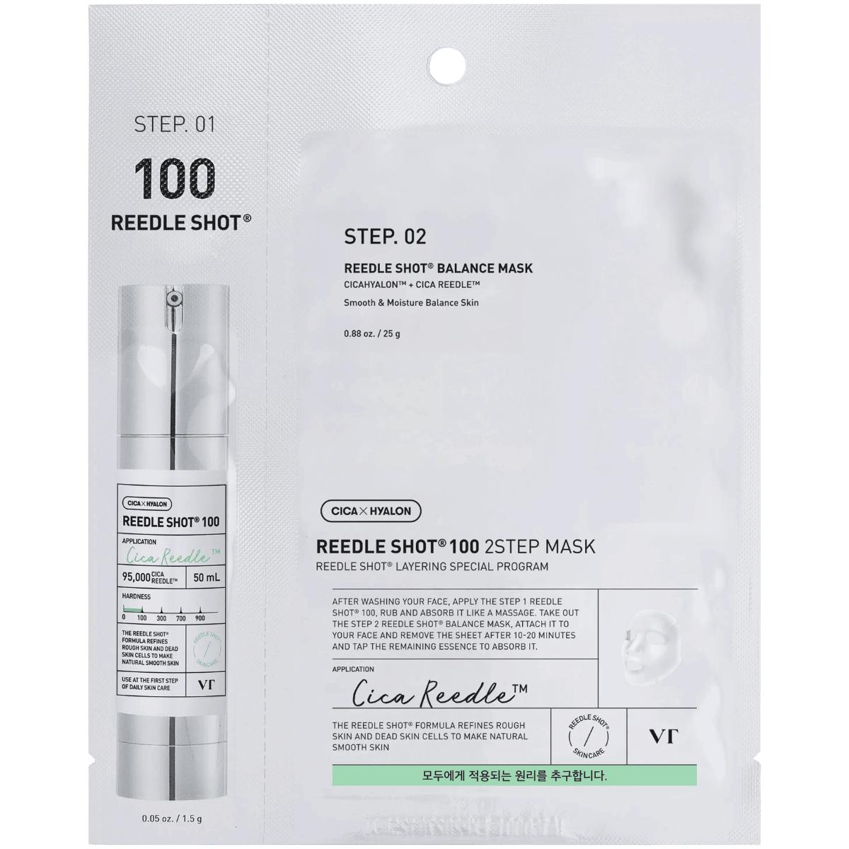 VT COSMETICS - REEDLE SHOT 100 2-STEP MASK, 1 pc two-step facial treatment
VT COSMETICS - REEDLE SHOT 100 2-STEP MASK, 1 pc two-step facial treatment