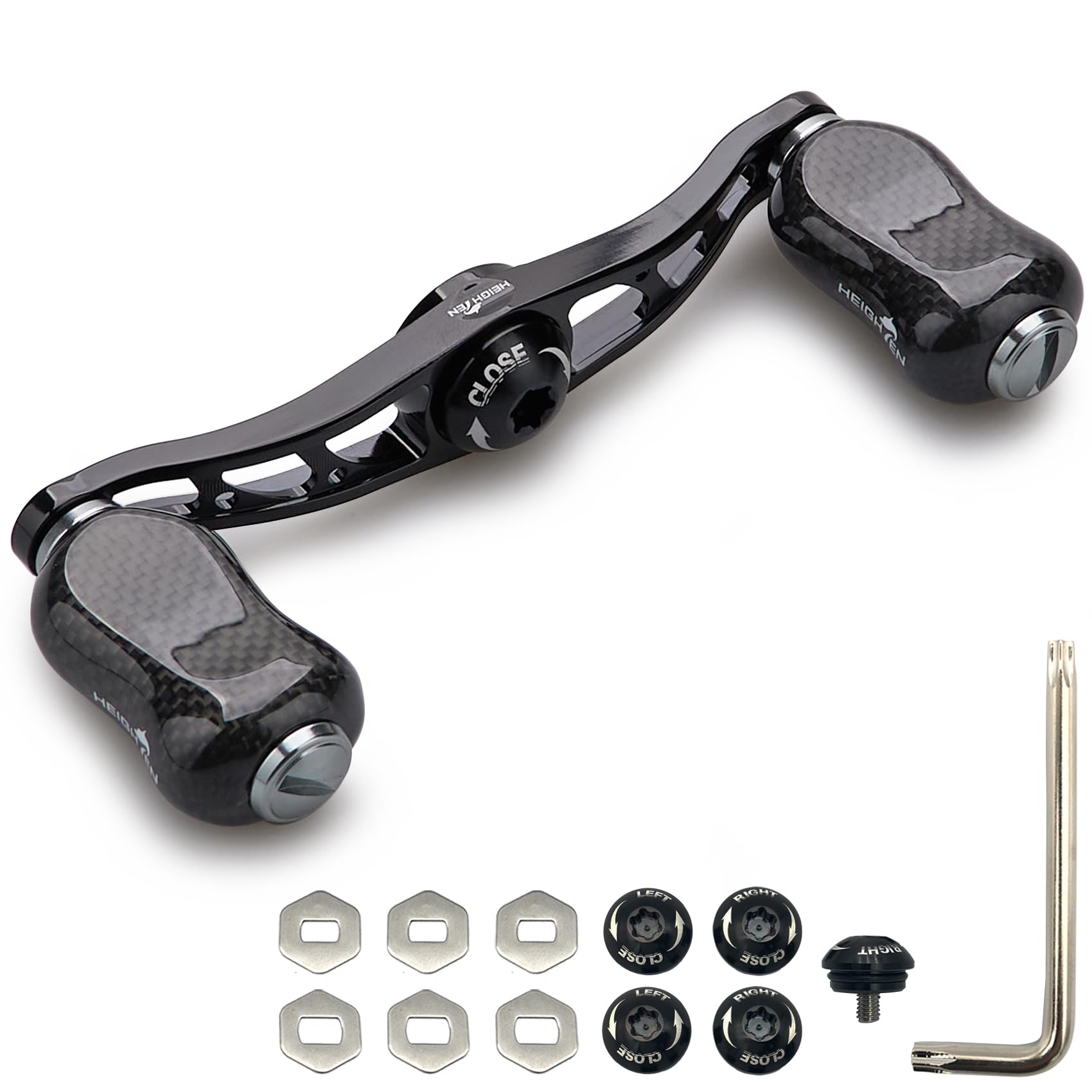 HEIGHTEN 88mm Reel Handle with 21mm Carbon Knob for Baitcasting Reel Arch Gourd Series (Carbon Knob, Black & Gunmetal)
HEIGHTEN 88mm Reel Handle with 21mm Carbon Knob for Baitcasting Reel Arch Gourd Series (Carbon Knob, Black & Gunmetal)