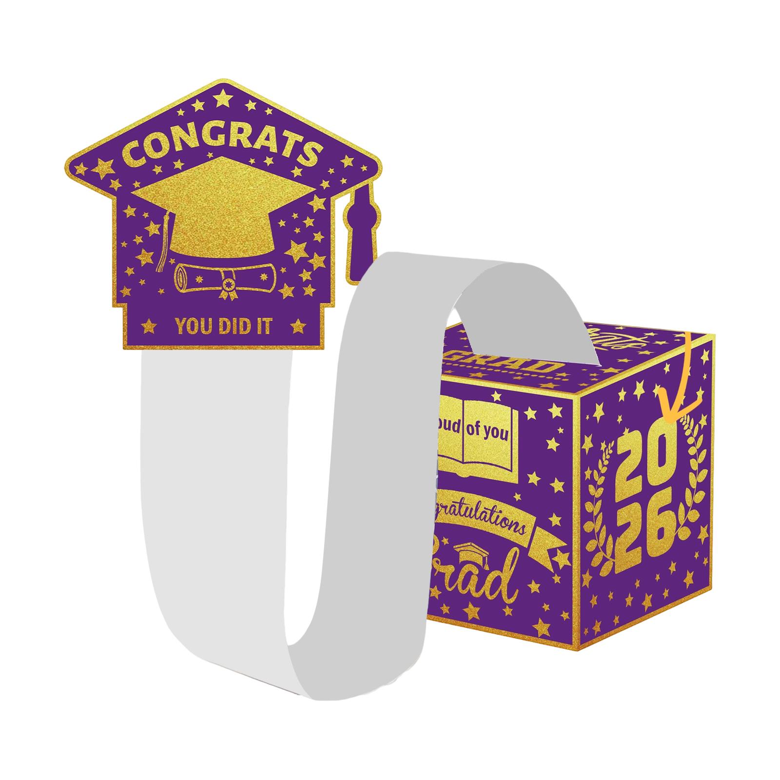 Graduation Card Box with Scroll Pull Feature Square Paper Box with Decorative Graduation Cap Motif for Events Parties Ceremonies School Functions One Size
Graduation Card Box with Scroll Pull Feature Square Paper Box with Decorative Graduation Cap Motif for Events Parties Ceremonies School Functions One Size