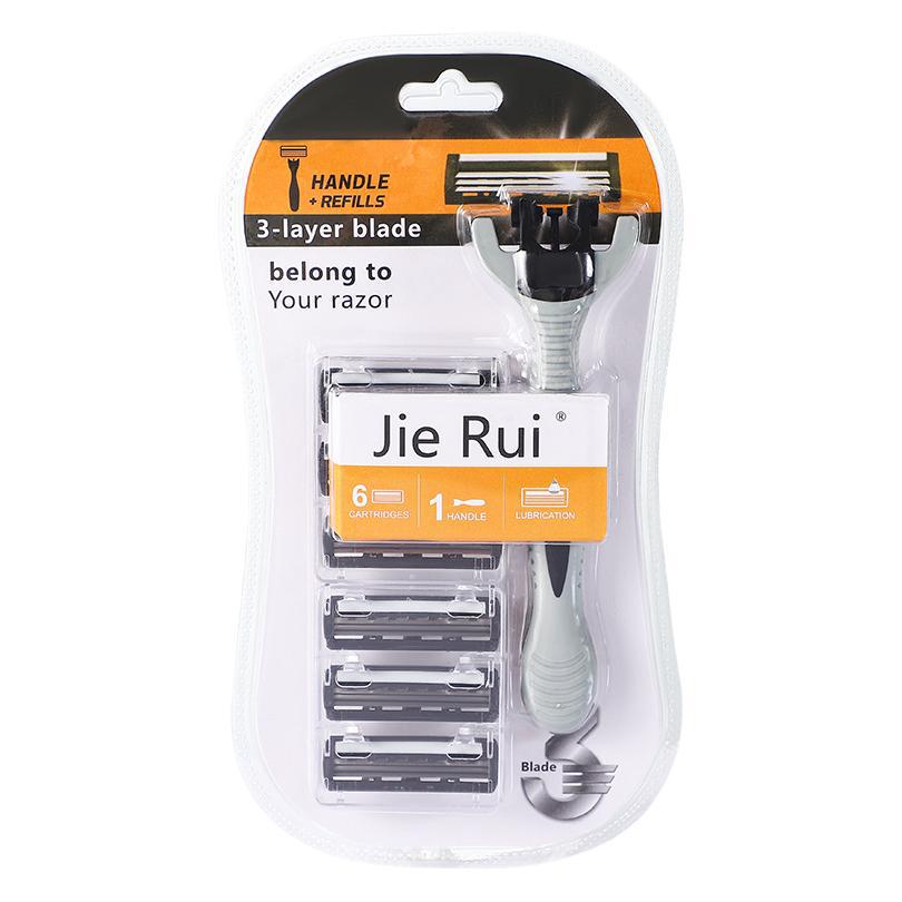 Трехслойная старомодная ручная мужская бритва с 1 ручкой и 6 лезвиями
Трехслойная старомодная ручная мужская бритва с 1 ручкой и 6 лезвиями