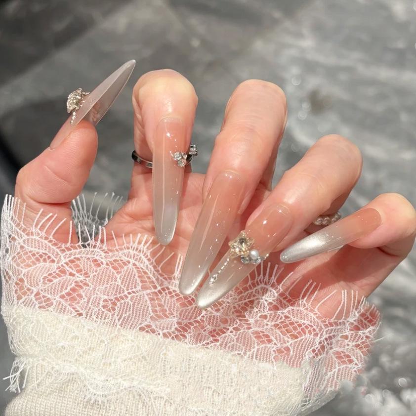 Icy Translucent Cat Eye Champagne Gold K9 Diamond Gradient Press-On Nails Extra Small
Icy Translucent Cat Eye Champagne Gold K9 Diamond Gradient Press-On Nails Extra Small
