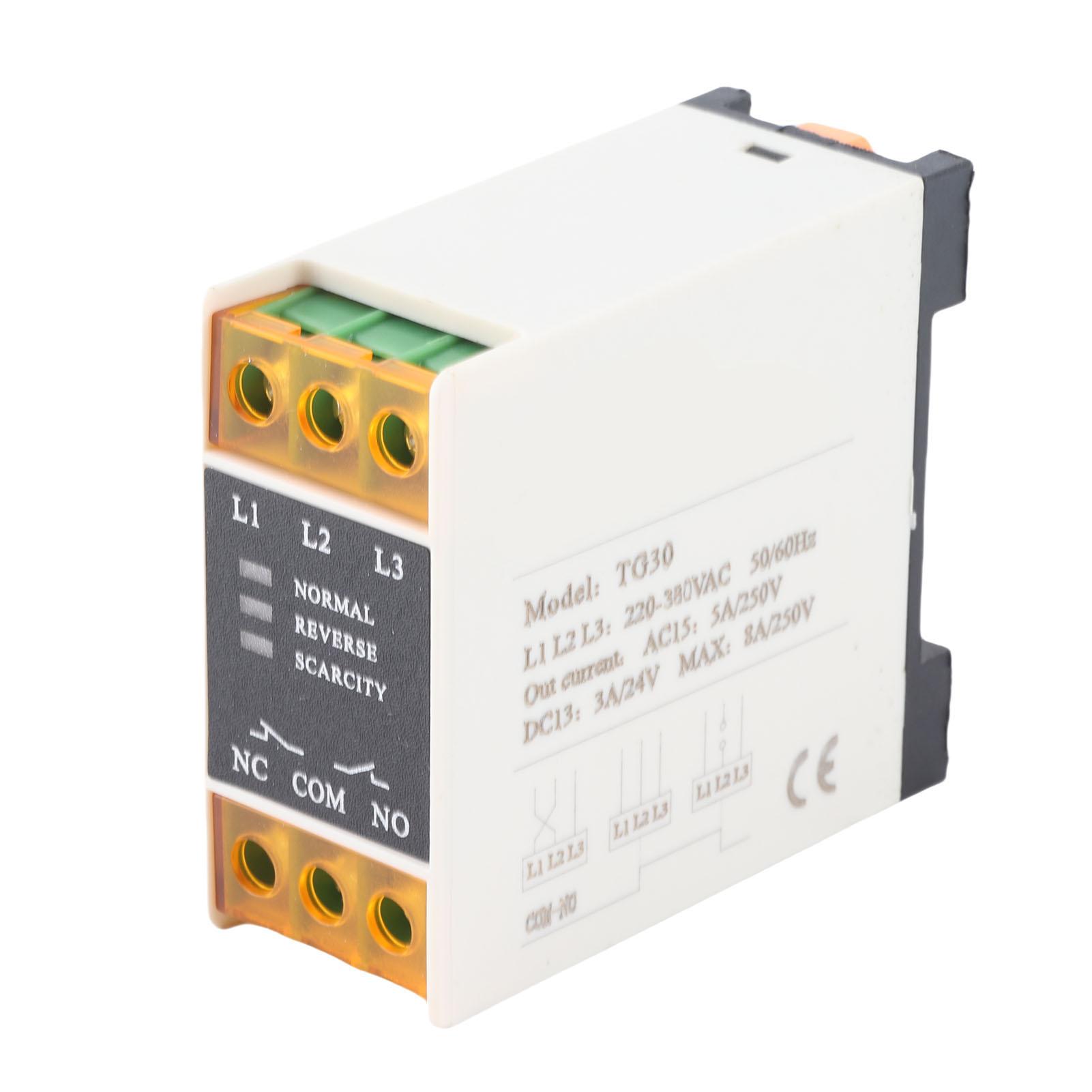 TG30 3Phase Sequence Relay Delay Protection Function Rated Voltage 220-380VAC Portable Phase Failure Loss Protection Device білий
TG30 3Phase Sequence Relay Delay Protection Function Rated Voltage 220-380VAC Portable Phase Failure Loss Protection Device білий